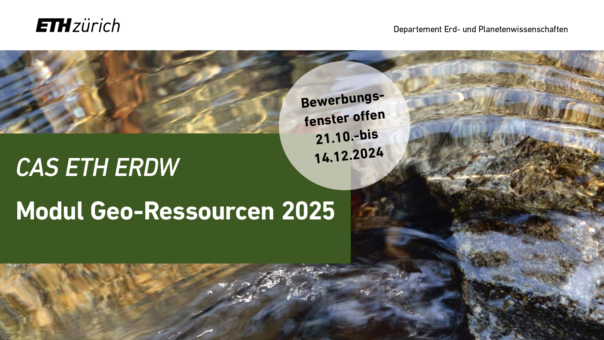 Bewerbung Modulgruppe Geo-Ressourcen